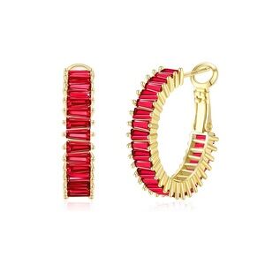 New! Mallorca Gold Red Hoop Earrings (3040) NWOT